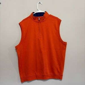 Alan Flusser Quarter Zip Vibrant Orange Golf Top